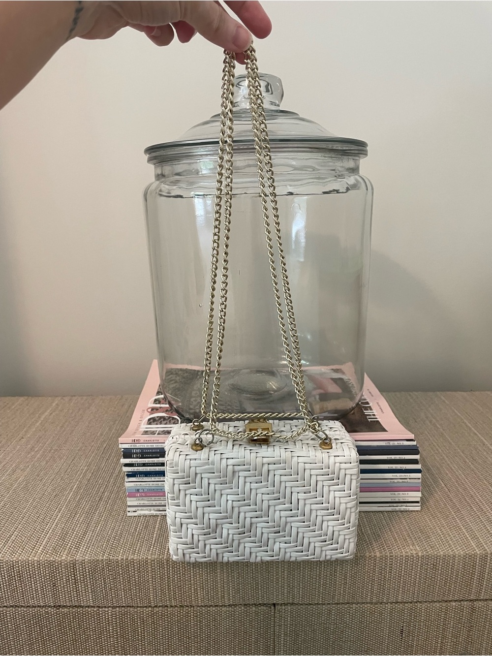Vintage Woven Mini Chain Shoulder Bag